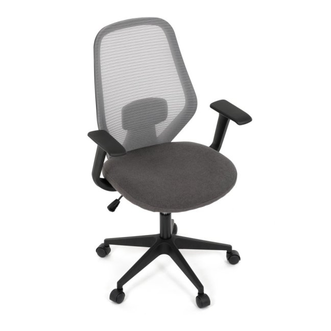 Kancelářská otočná židle DEVIN — látka, černá / šedá
