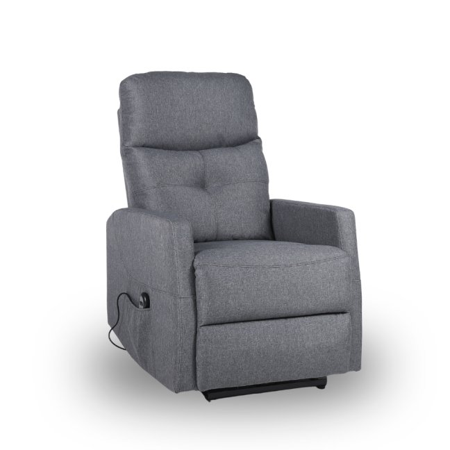 TV křeslo MODO PLUS s elektrickým polohováním — látka, šedá, nosnost 130 kg