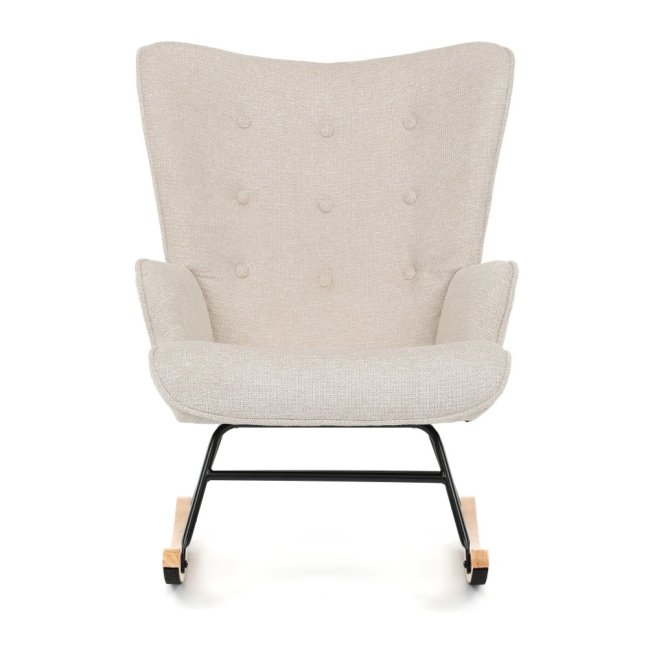 Houpací křeslo FABIAN — látka, krémová