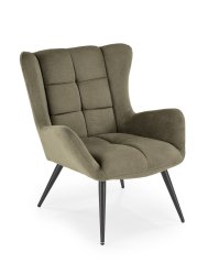 Relaxační křeslo ušák BYRON — látka, olivová