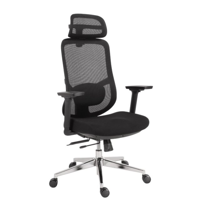 Kancelářská ergonomická židle Neoseat ALLY — síť / látka, černá, nosnost 150 kg