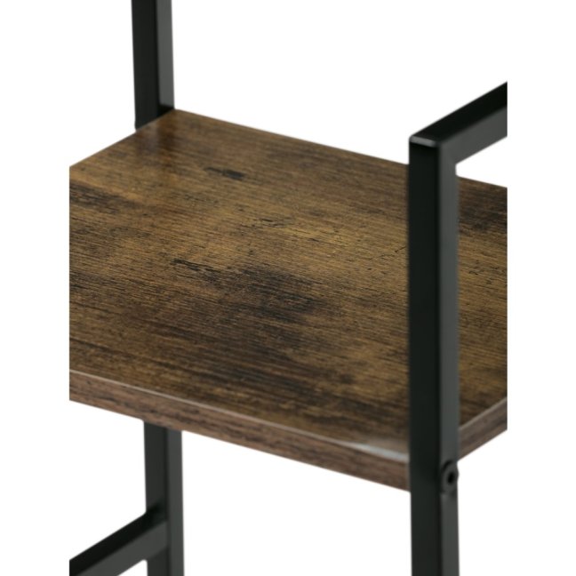 Regál TIREK III — kov, MDF, černá / dekor starého dřeva