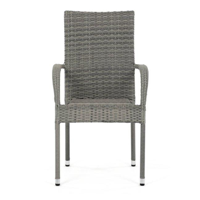 Zahradní křeslo SELEN — kov, umělý ratan, šedá