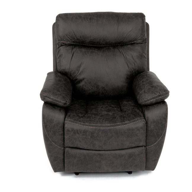 Relaxační křeslo BENNY s elektrickým polohováním — látka, tmavě hnědá