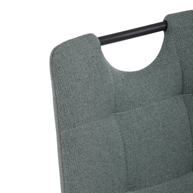 Jídelní židle KLAUDIUS — kov, látka, černá / zelená, nosnost 150 kg