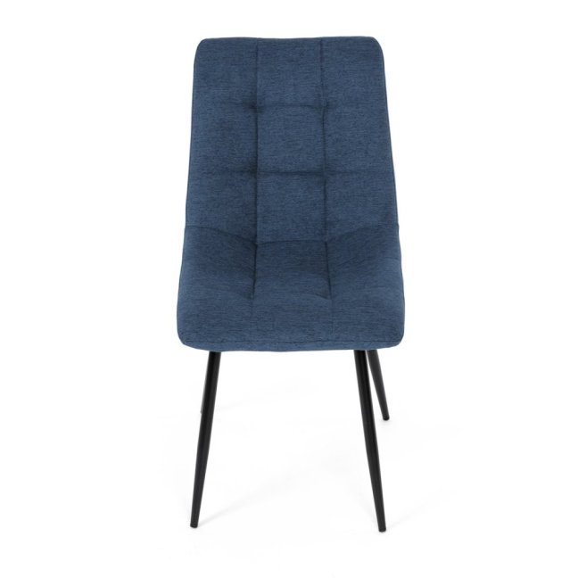 Jídelní židle DAEMON — kov, látka, černá / modrá