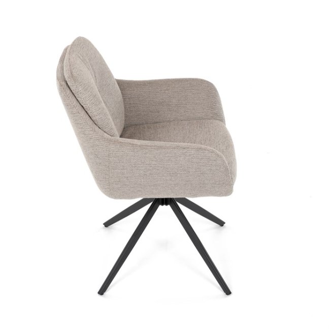 Jídelní otočné křeslo PAMELA — kov, látka, lanýžová