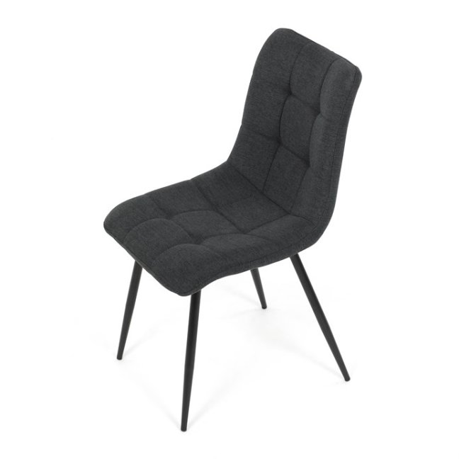 Jídelní židle DAEMON — kov, látka, černá / tmavě šedá