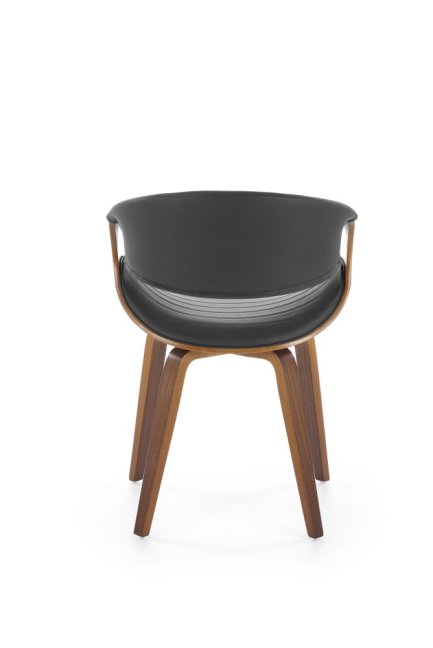 Jídelní křeslo BRANDON — překližka, ekokůže, ořech / černá