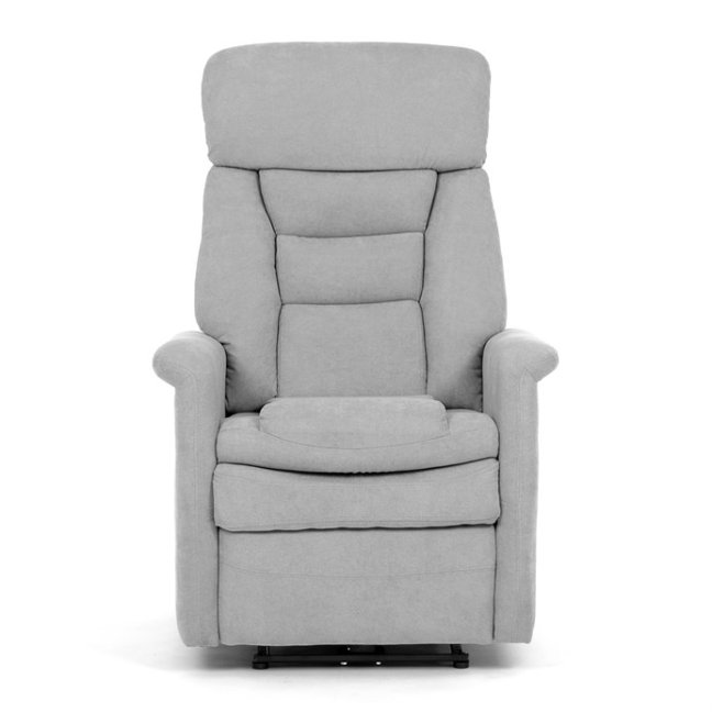 TV křeslo HUGO s elektrickým polohováním — látka, šedá