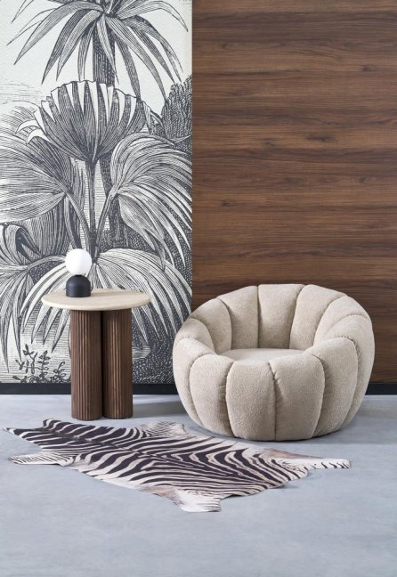 Designové křeslo GASPAR II — látka, béžová