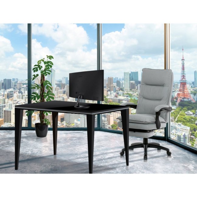 Kancelářské křeslo TITUS s podnožkou — látka, světle šedá