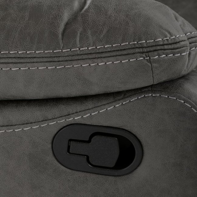 Relaxační polohovací TV křeslo NORBERT — látka, šedá, nosnost 150 kg