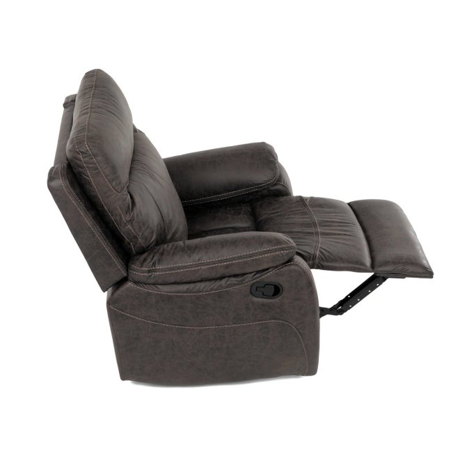 Relaxační polohovací TV křeslo NORBERT — látka, tmavě hnědá, nosnost 150 kg