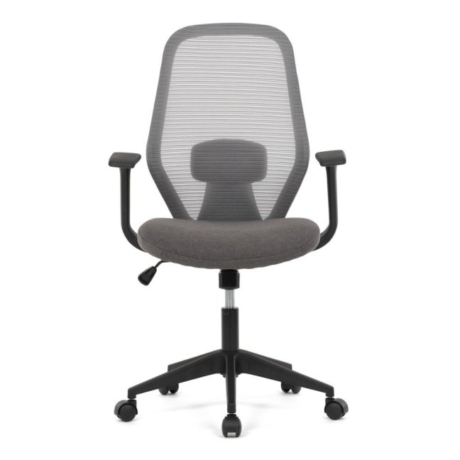 Kancelářská otočná židle DEVIN — látka, černá / šedá