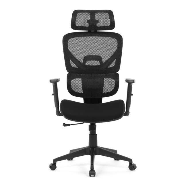 Kancelářská ergonomická židle TRAGEL — síť / látka, černá