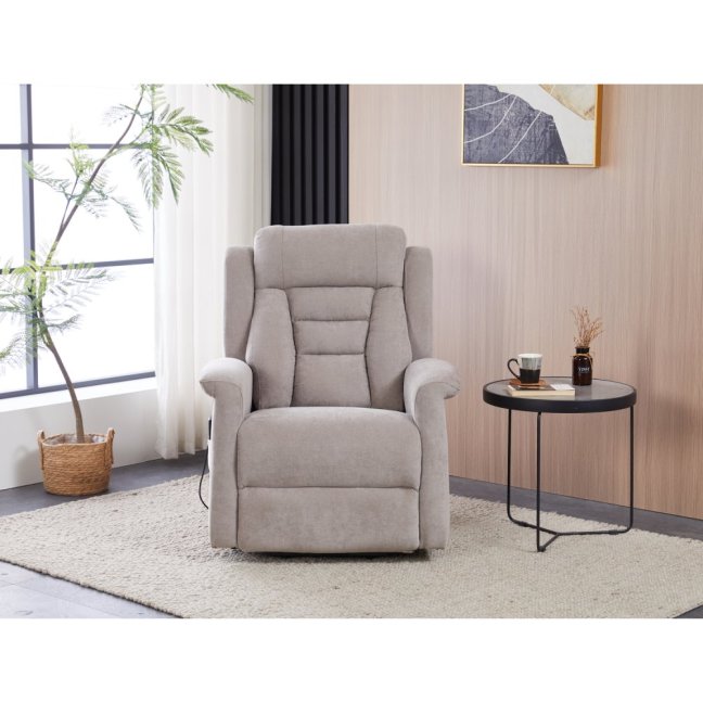 TV křeslo SARGON s elektrickým polohováním — 2 motory, látka, béžová