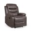 Relaxační polohovací TV křeslo HAVEN — látka, hnědá, nosnost 130 kg