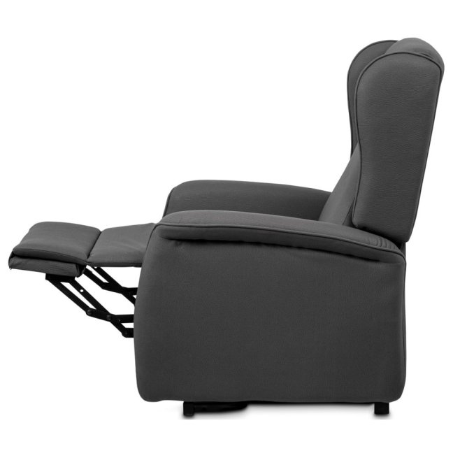 Relaxační křeslo ušák TELMAR s elektrickým polohováním — 2 motory, látka, šedá