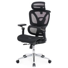 Kancelářská ergonomická židle PORTE — síťovina, černá
