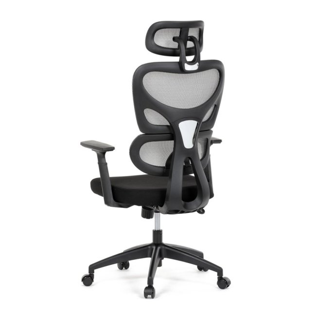 Kancelářská ergonomická židle GRANT — síť, látka, černá / šedá