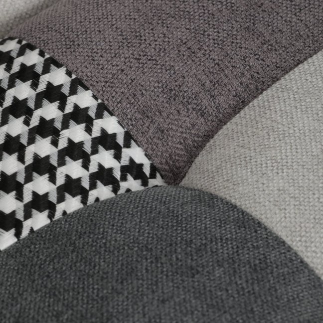 Houpací křeslo FABIAN II — látka, černobílý patchwork