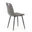 Jídelní židle KLAUDIUS — kov, látka, černá / šedá, nosnost 150 kg