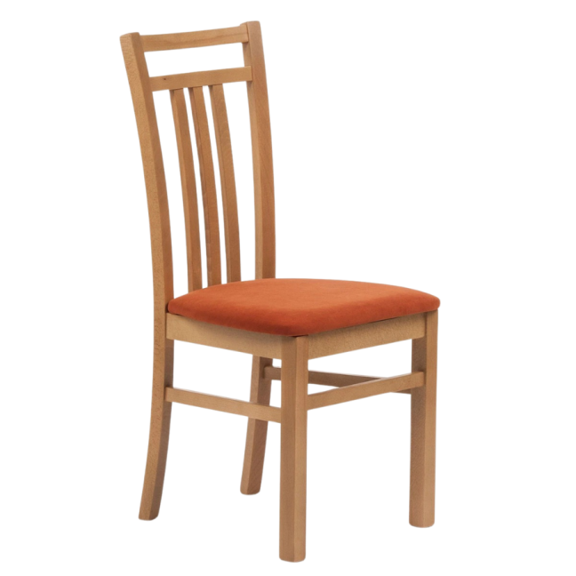 Jídelní čalouněná židle LOTY — masiv, látka, více barev - Moření jídelní židle: Třešeň, Barva čalounění látkou VELVET: Velvet terracotta 44