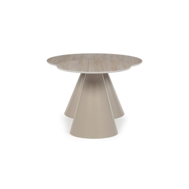 Set 2 konferenčních stolků NOEL II — kov, keramika, travertin / béžová