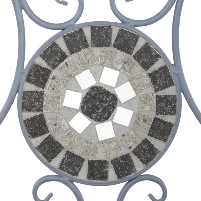Zahradní set PARIS 1 + 2  — kov, kámen, mozaika, šedá