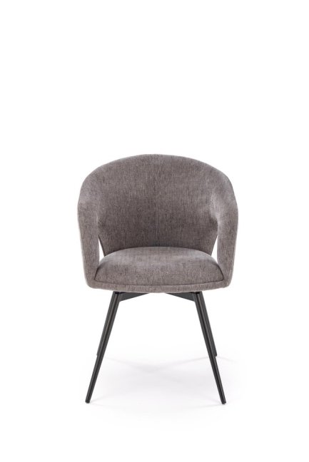 Jídelní otočné křeslo MARLO — kov, látka, šedá