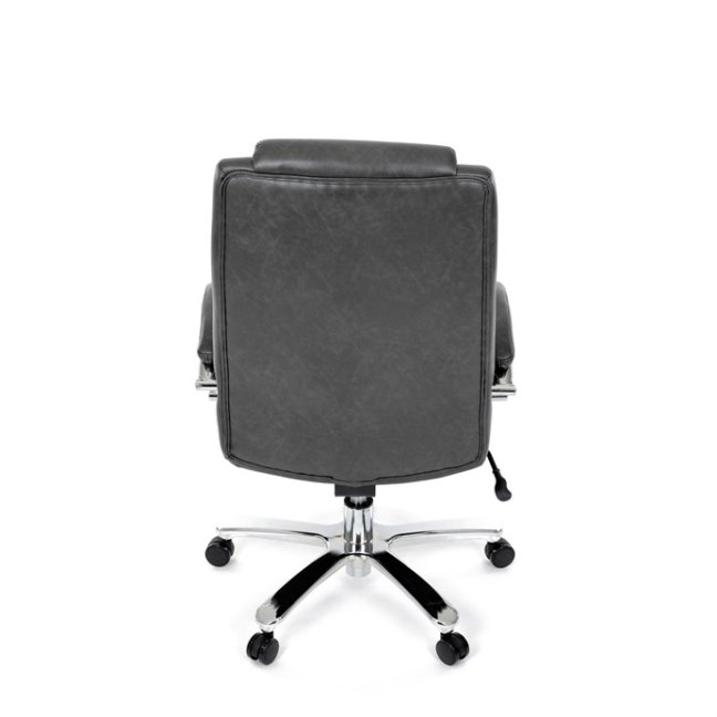 Kancelářské křeslo RYZAR — ekokůže, šedá