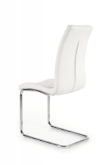 Jídelní židle KEVIN — kov, ekokůže, bílá