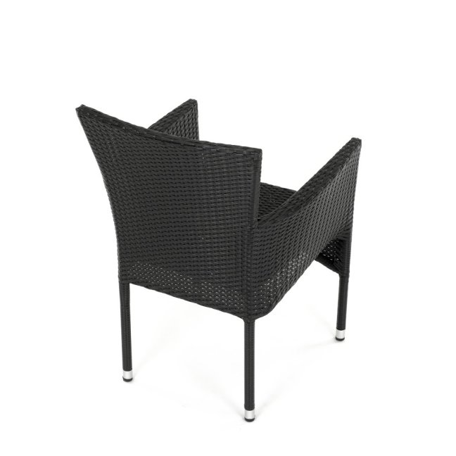 Zahradní křeslo BRIGITA — kov, umělý ratan, černá