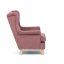 Relaxační křeslo ušák MAVEN — masiv, látka, přírodní / růžová