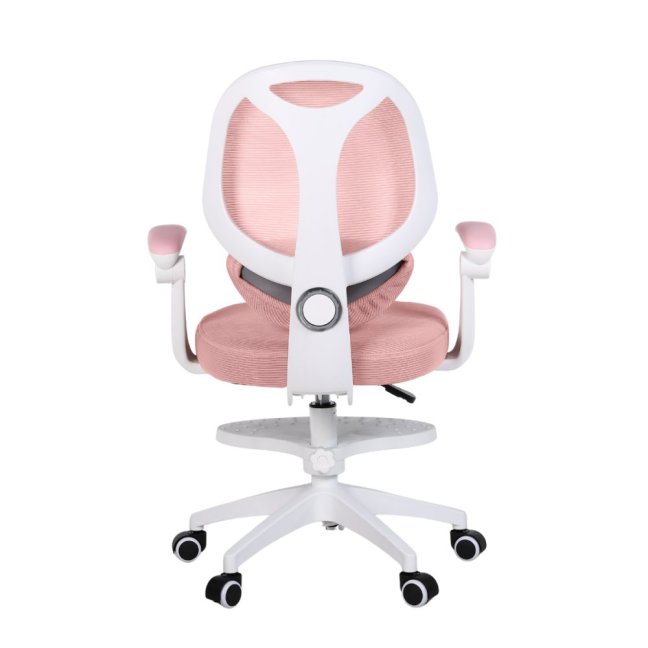 Dětská otočná židle Neoseat JUNI 009 s podnoží — látka, růžová