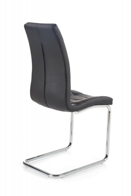 Jídelní židle KEVIN — kov, ekokůže, černá