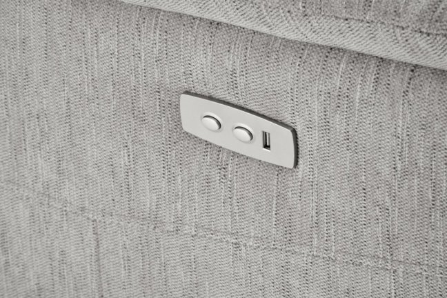 Relaxační křeslo JAMAL s elektrickým polohováním — látka, šedá