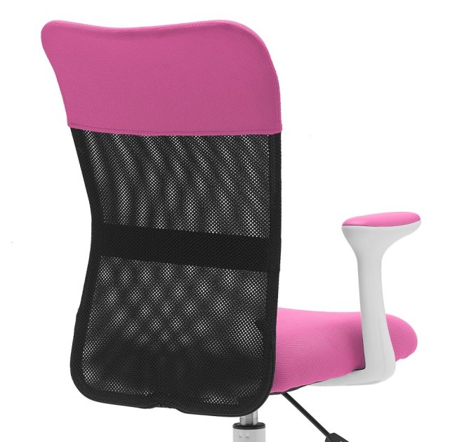 Dětská židle Neoseat MONKEY WHITE s podnoží — látka, bílá / tmavě růžová