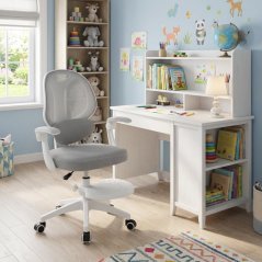 Dětská otočná židle Neoseat JUNI 009 s podnoží — látka, šedá