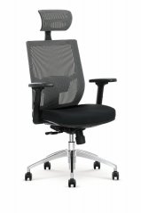 Kancelářská ergonomická židle ADMIRAL — síť / látka, černá