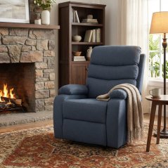 Relaxační polohovací TV křeslo VELORA — látka, tmavě šedá, nosnost 130 kg