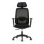 Kancelářská ergonomická židle NOKA — síť / látka, černá, nosnost 150 kg