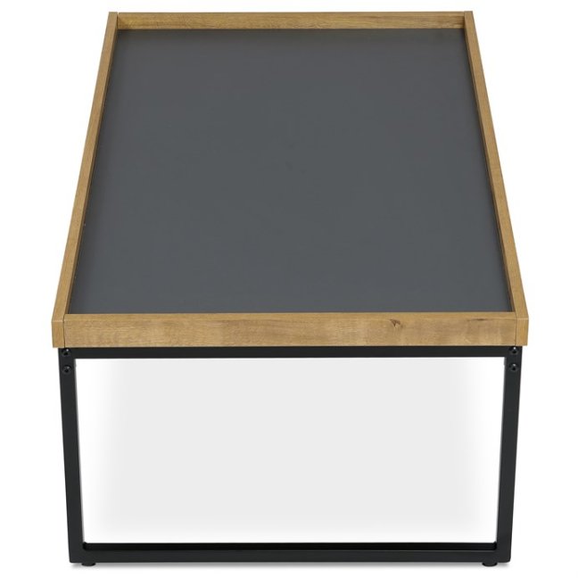 Konferenční stolek ERIK — 100x60x39 cm, kov, MDF, dekor dub