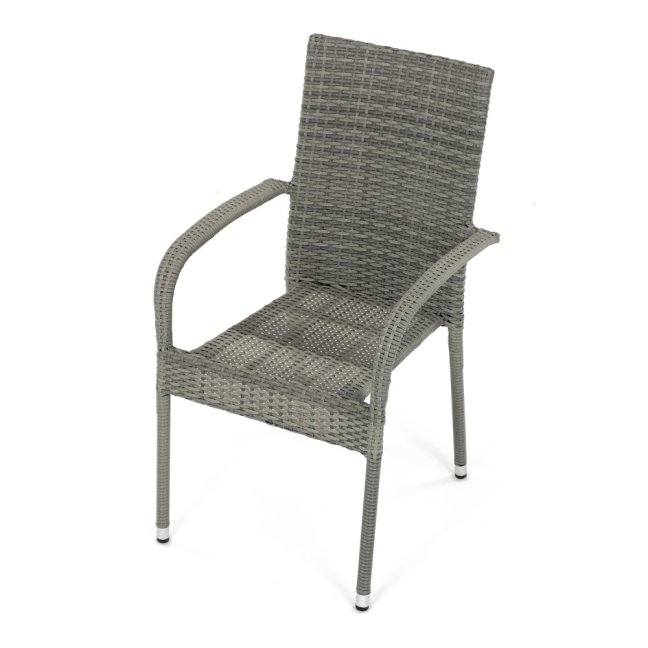 Zahradní křeslo SELEN — kov, umělý ratan, šedá