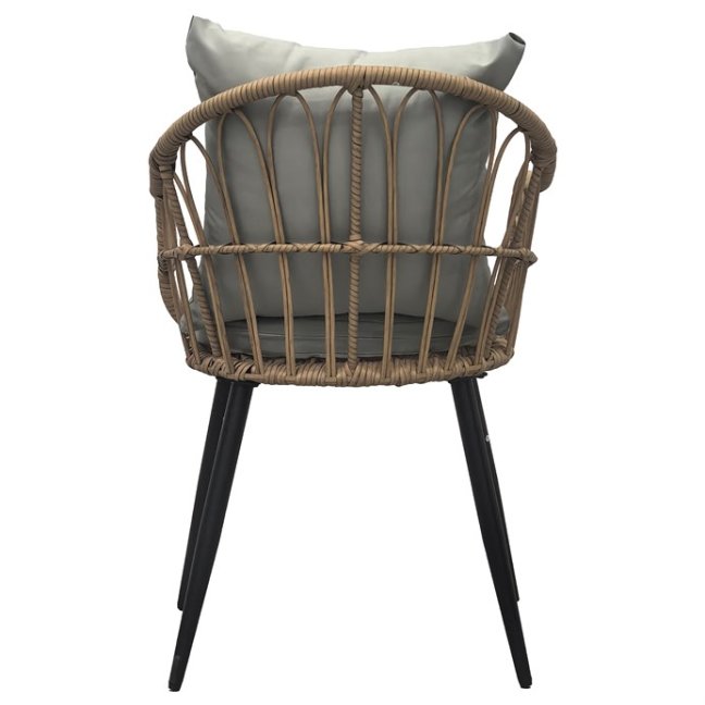 Zahradní křeslo AGATA — kov, umělý ratan, černá / přírodní