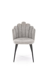 Jídelní židle FINA — kov, látka, šedá