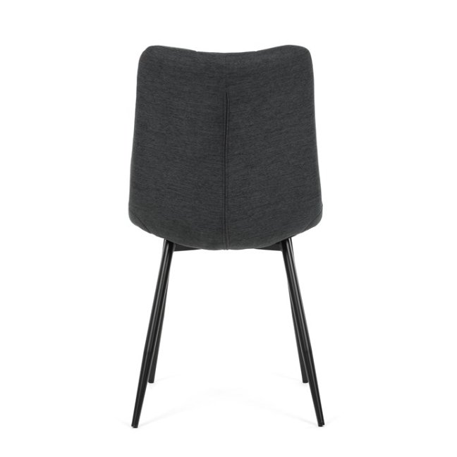 Jídelní židle DAEMON — kov, látka, černá / tmavě šedá