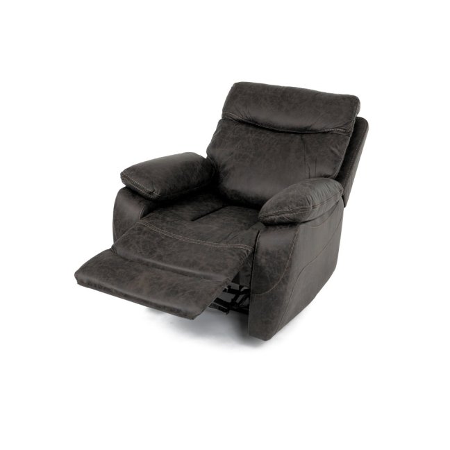 Relaxační křeslo BENNY s elektrickým polohováním — látka, tmavě hnědá