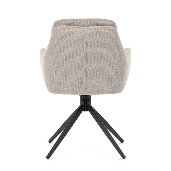 Jídelní otočné křeslo PAMELA — kov, látka, lanýžová